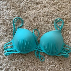 teal push up bikini top
